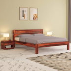 Premium Wooden King size Bed Without Storage For Bedroom- 3 Years Warranty