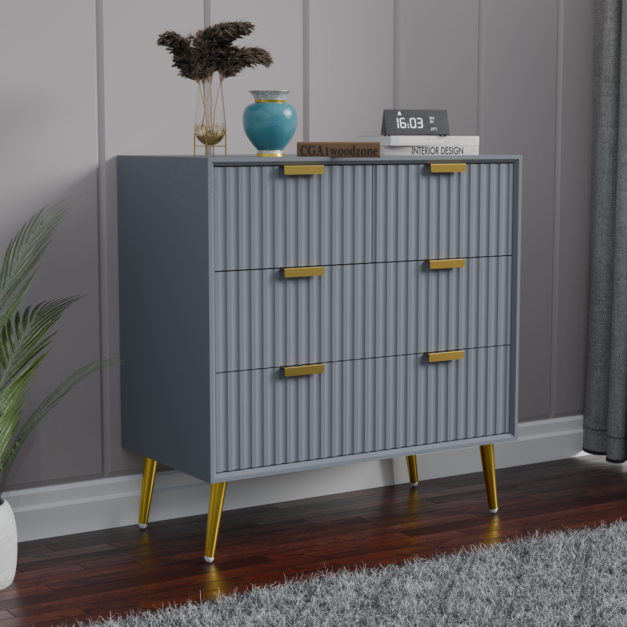 Softloom 4 DRAWER CHEST -GREY Softloom
