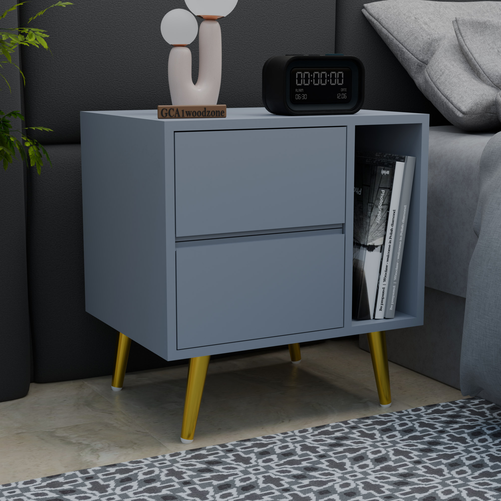 Softloom BED SIDE TABEL-GREY Softloom