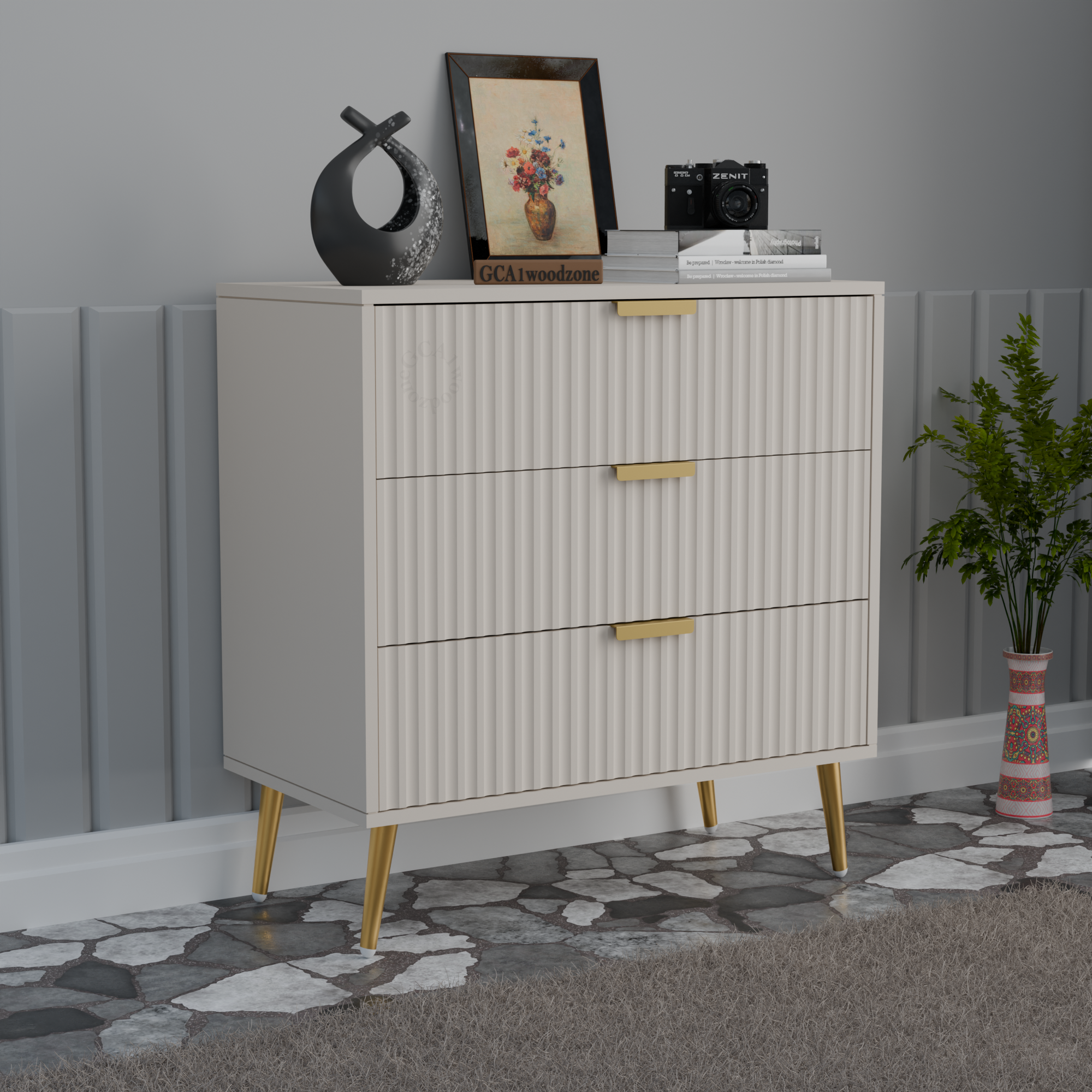 Softloom  3 Drawer Chestor -white | 5 Years Warranty