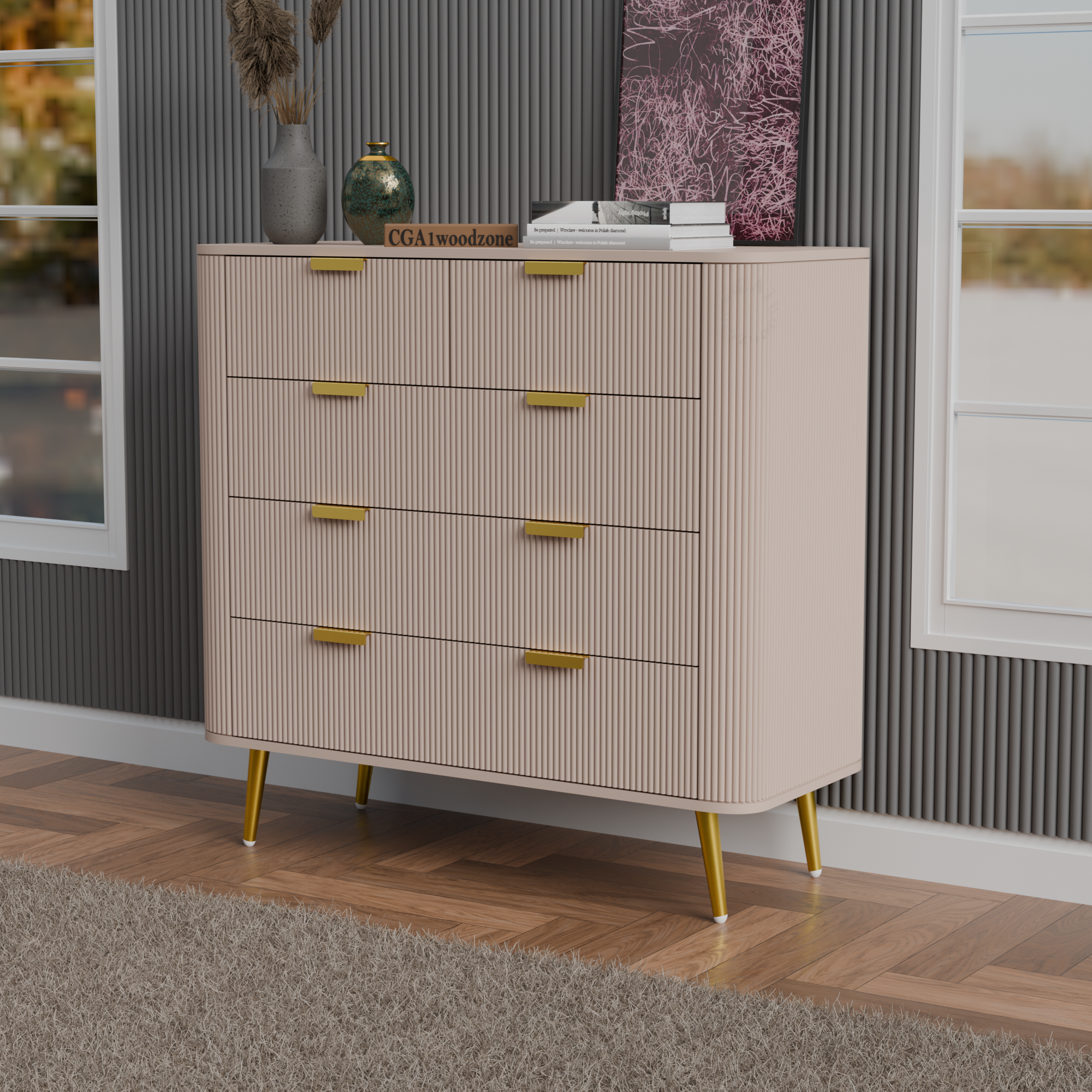 Softloom 5 DRAWER CHESTOR -TAUPE Softloom