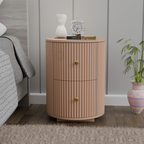 Softloom BED SIDE TABEL,TWO SPACIOUS DRAWER-BEIGE Softloom