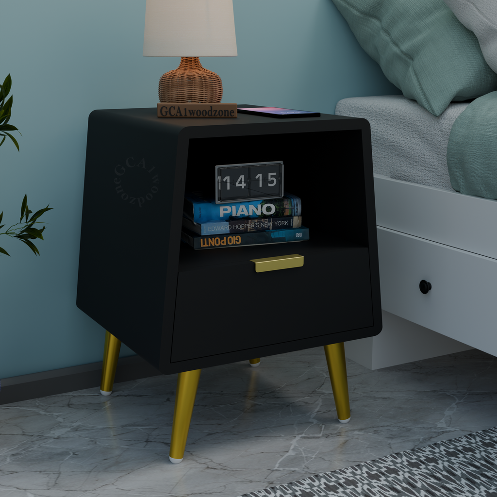 Softloom BED SIDE TABEL-BLACK Softloom