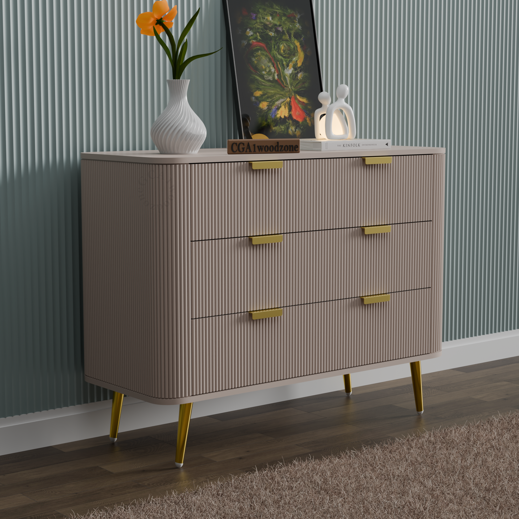 Softloom RR  3 DRAWER CHEST -TAUPE Softloom