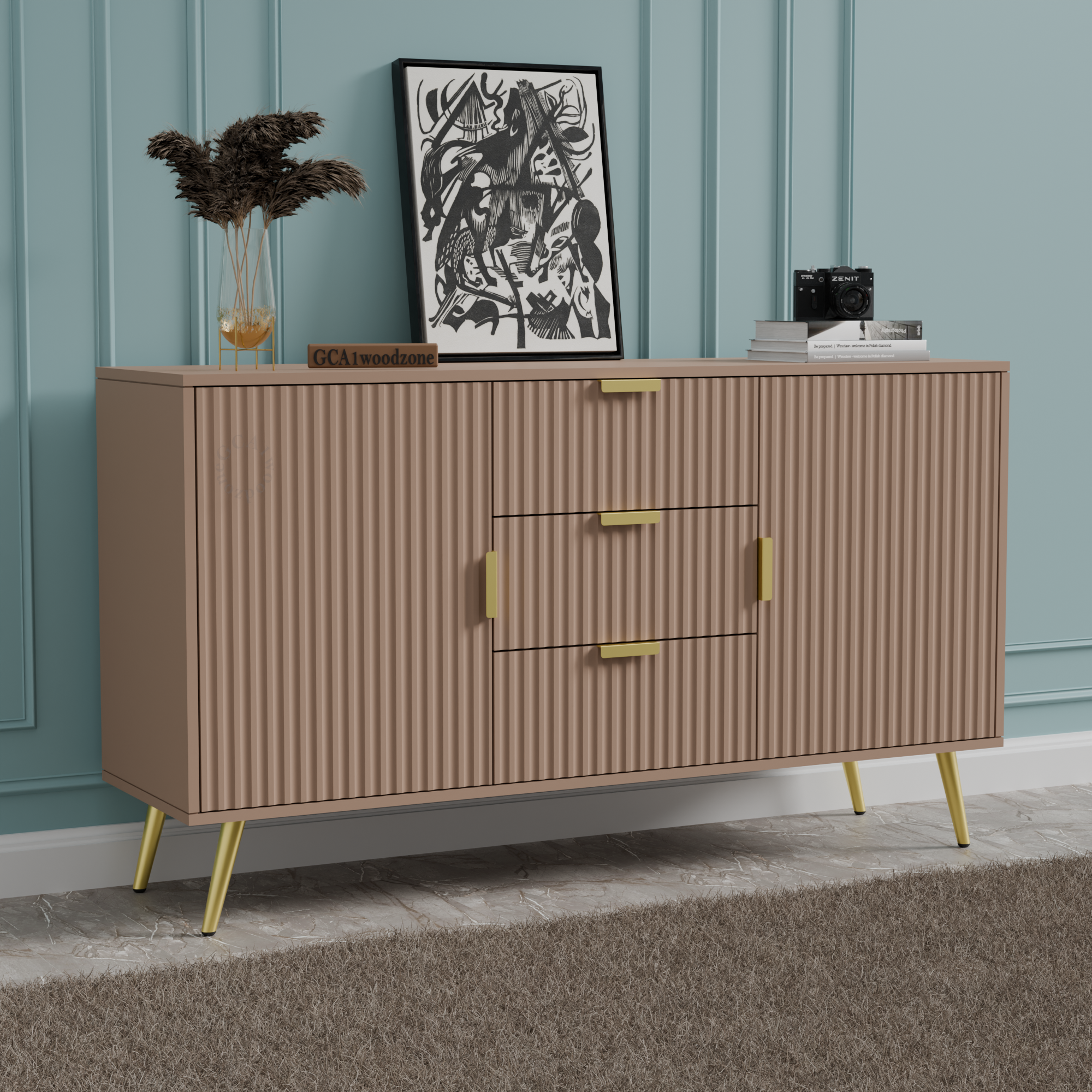 Softloom SIDEBOARD 3 DRAWER 2 DOOR - BEIGE Softloom