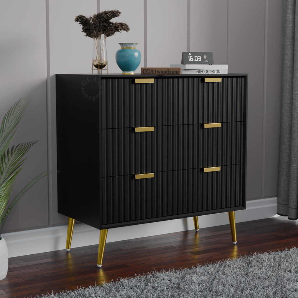 Softloom 4 DRAWER CHEST -BLACK Softloom