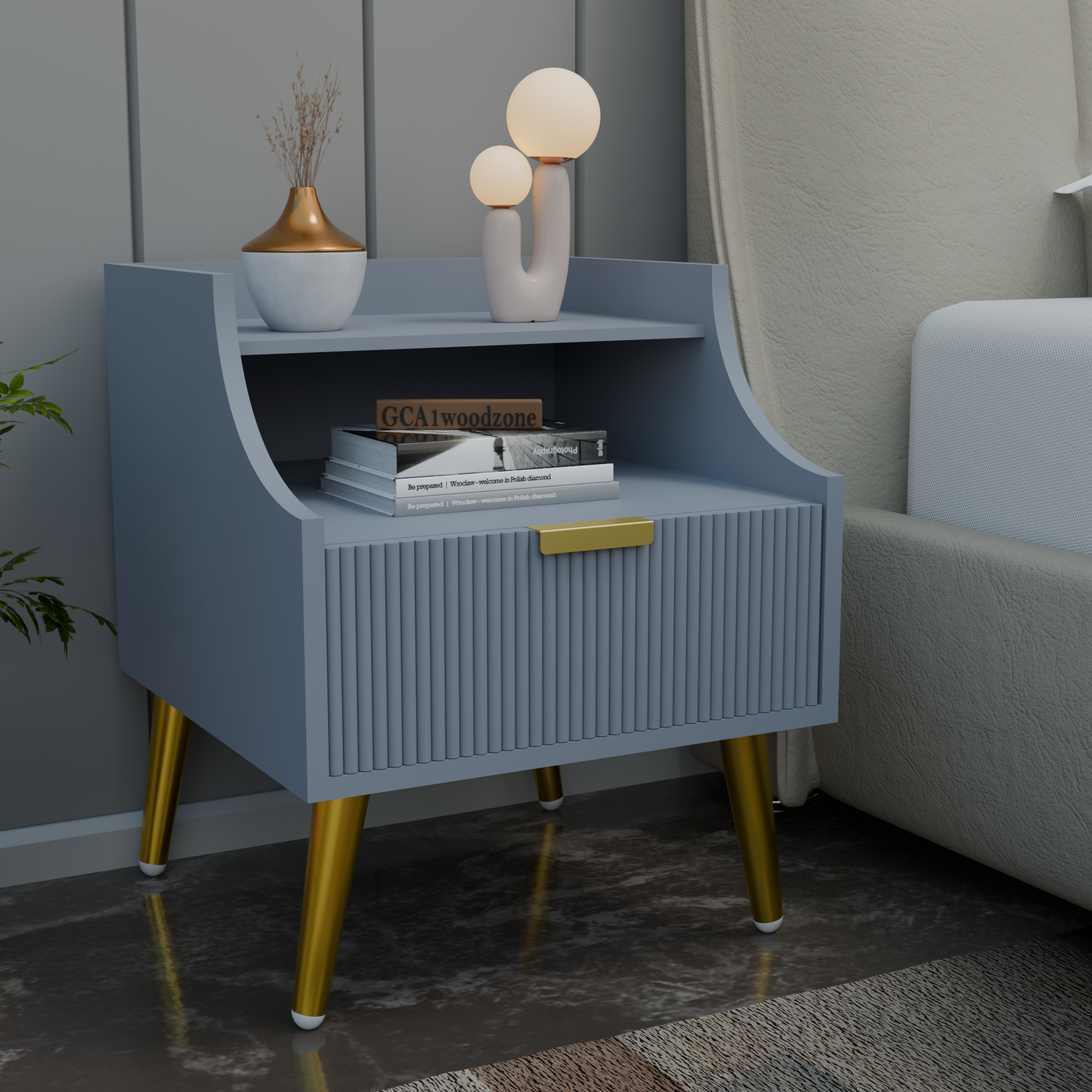Softloom BED SIDE TABLE - GREY DARK Softloom