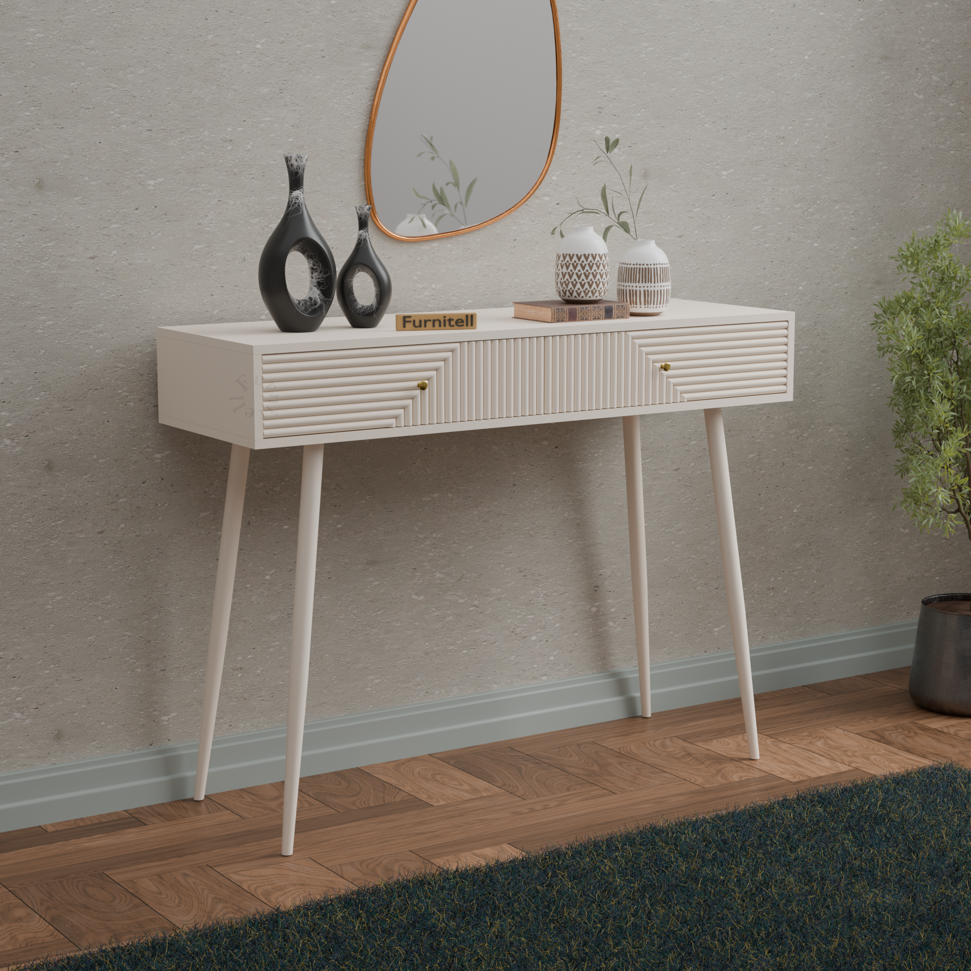 Softloom Modern Console Table with 2 Drawers | 5 Year Warranty