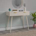 Softloom Modern Fluted Console Table with Drawer | 5 Year Warranty