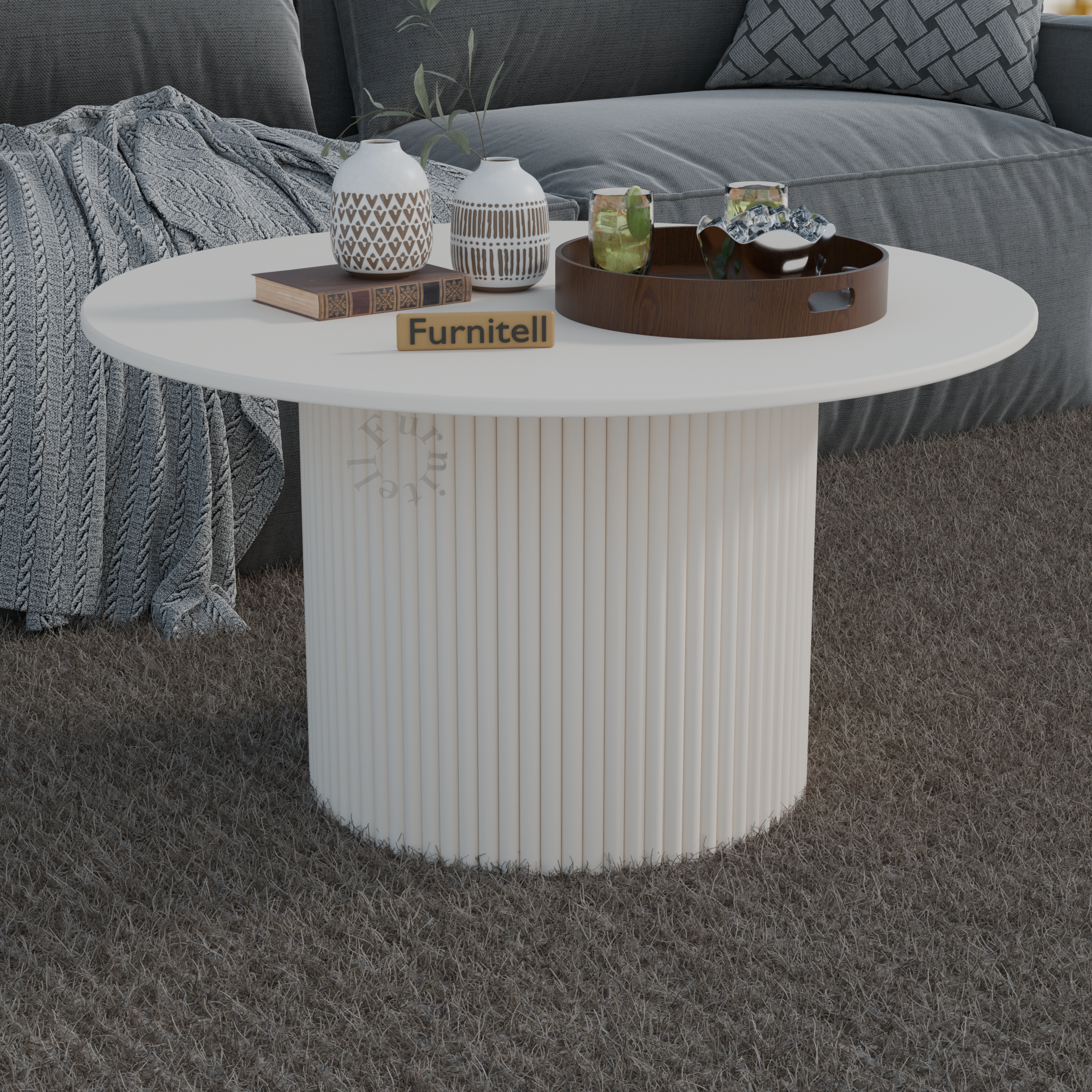 Softloom Modern Round Solid Wood Coffee Table | 5 Year Warrantry