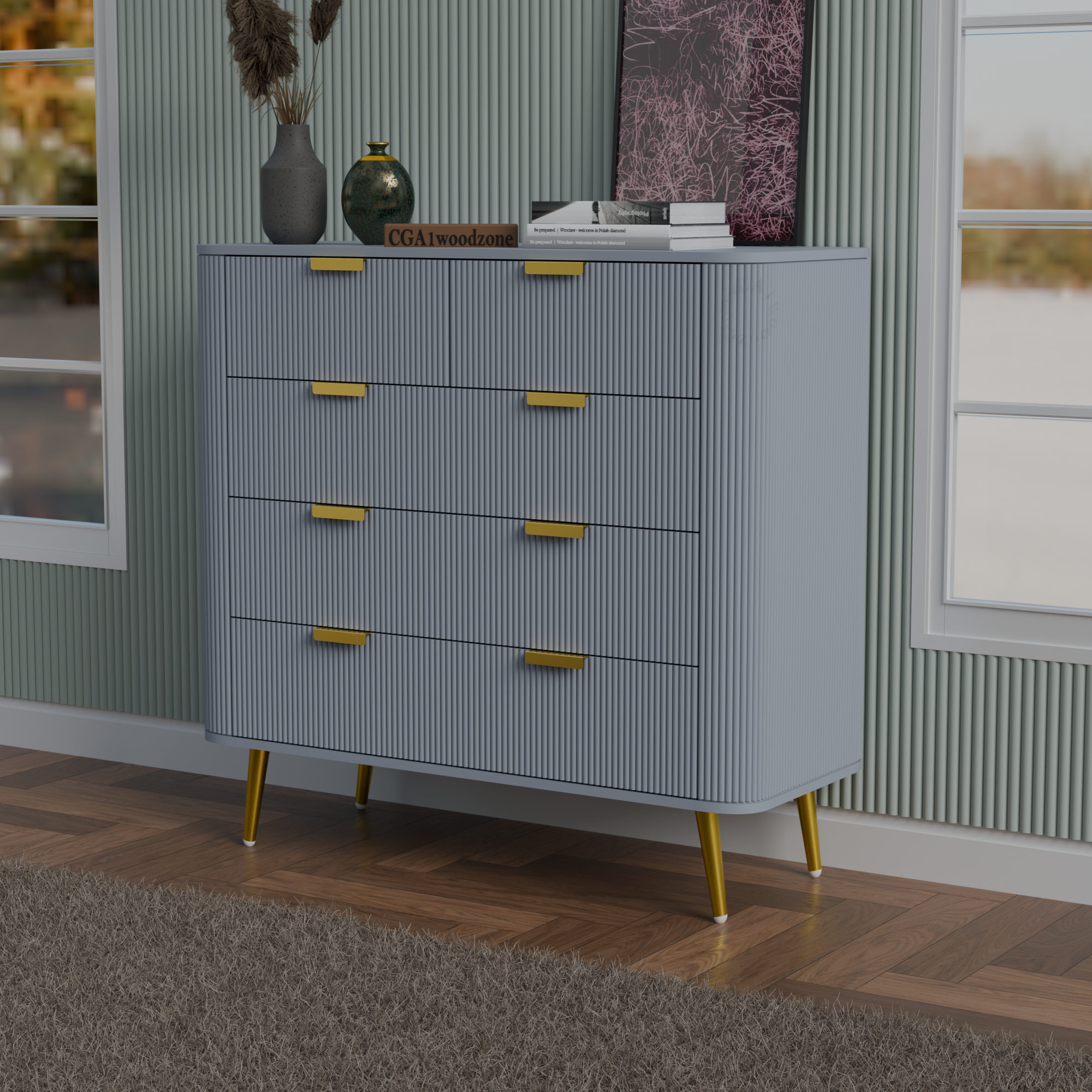 Softloom 5 DRAWER CHESTOR -GREY Softloom