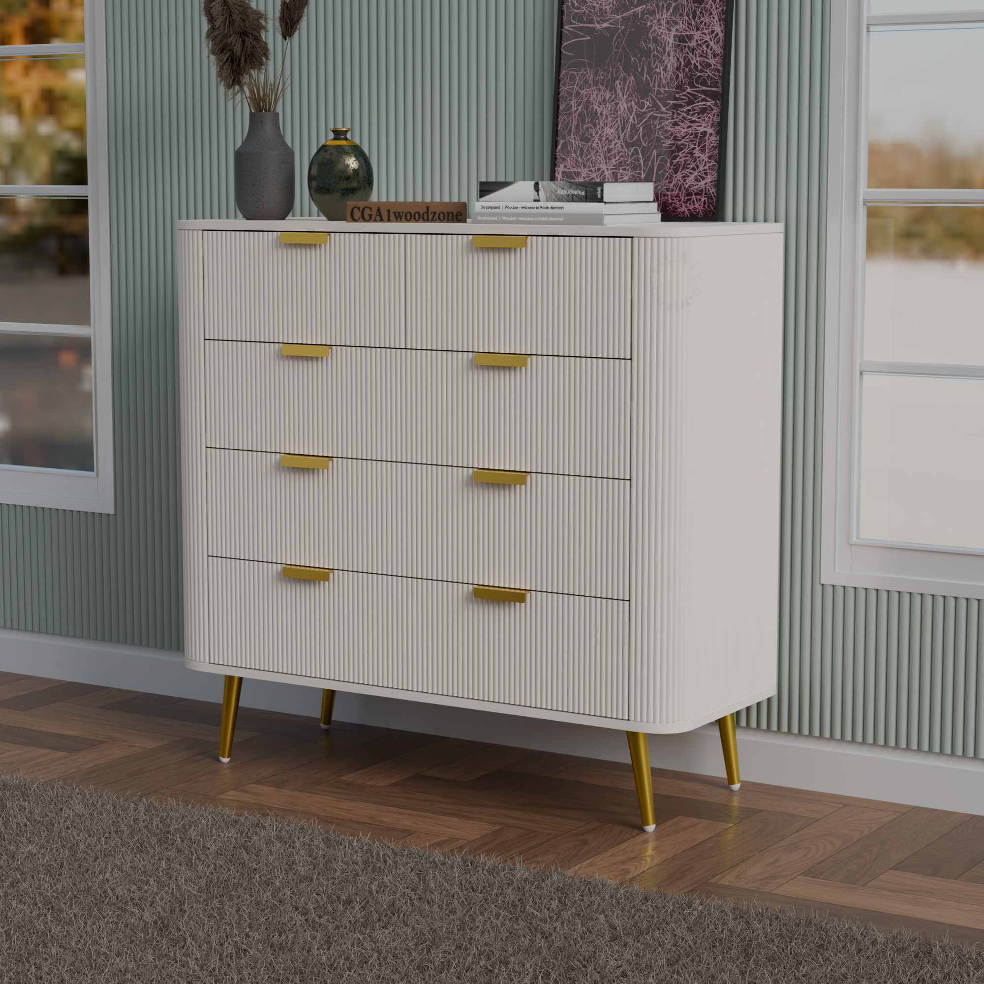 Softloom 5 DRAWER CHESTOR -WHITE Softloom