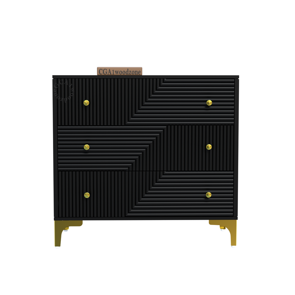 Softloom 3 drawer chestor-black | 5 Years Warranty