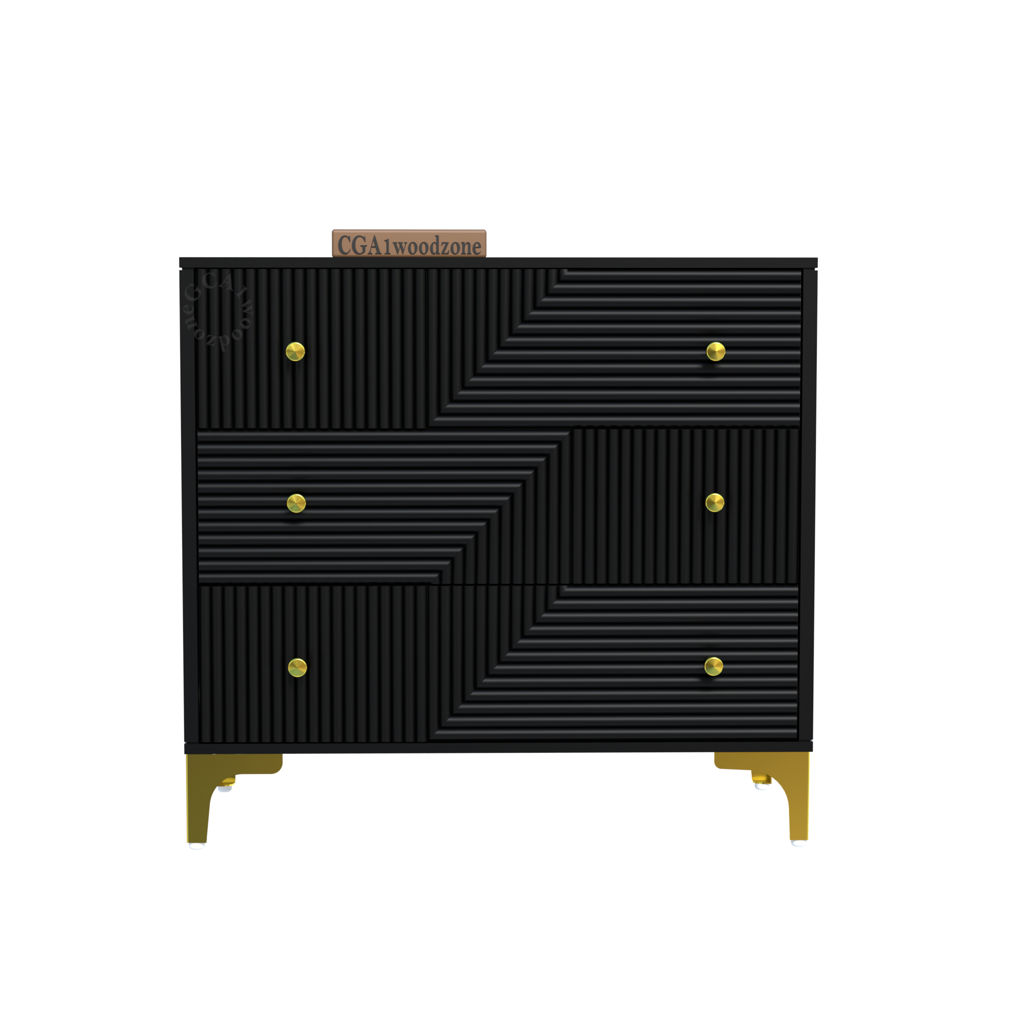 Softloom 3 drawer chestor-black | 5 Years Warranty