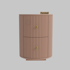 Softloom BED SIDE TABEL,TWO SPACIOUS DRAWER-BEIGE Softloom