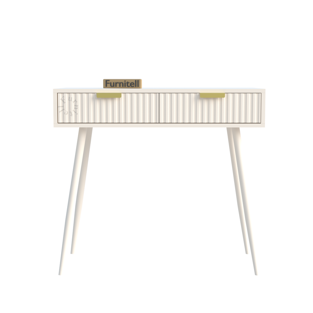 Softloom Modern Fluted Console Table with Drawer | 5 Year Warranty
