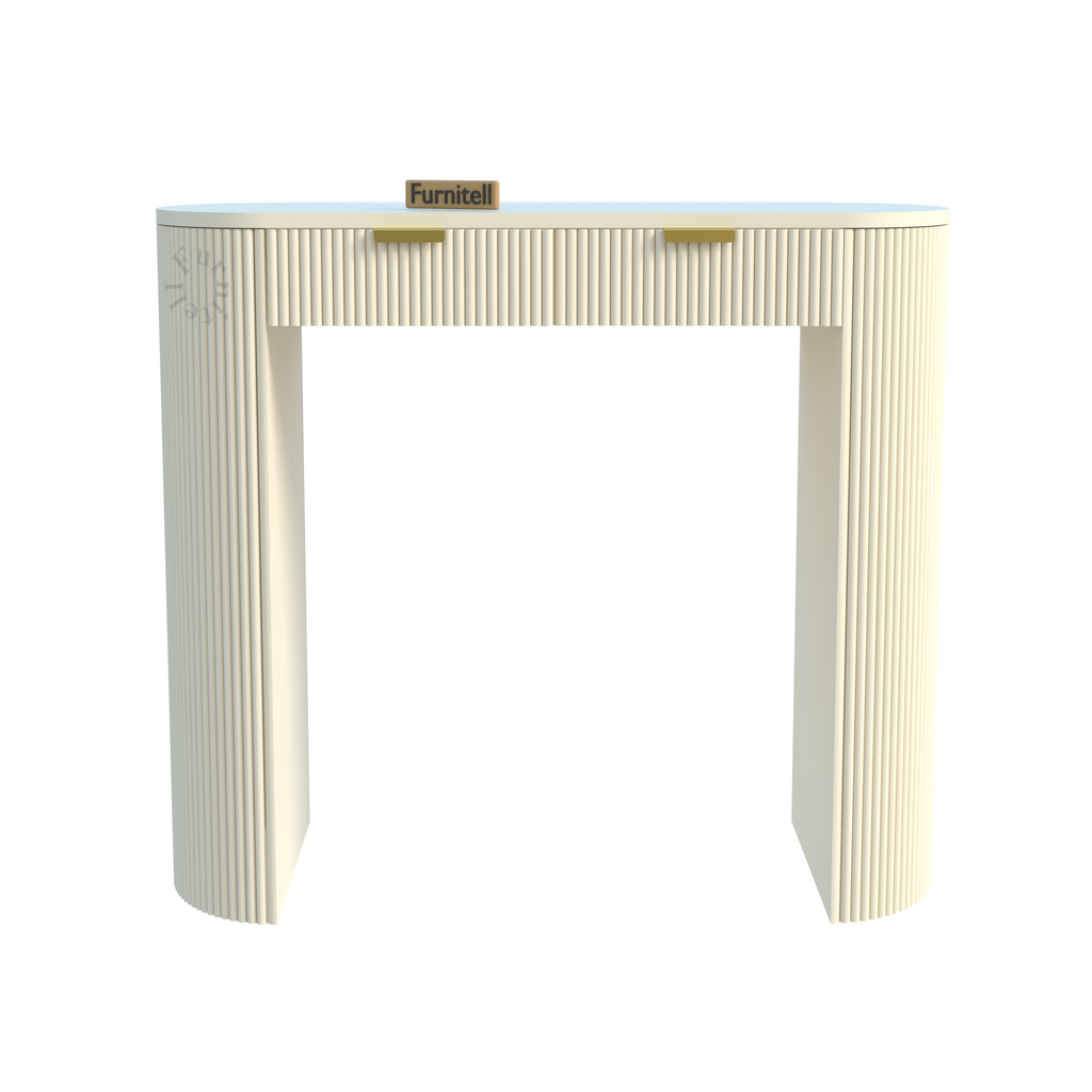 Softloom Modern Fluted Console Table for Living Room | 5 Year Warranty