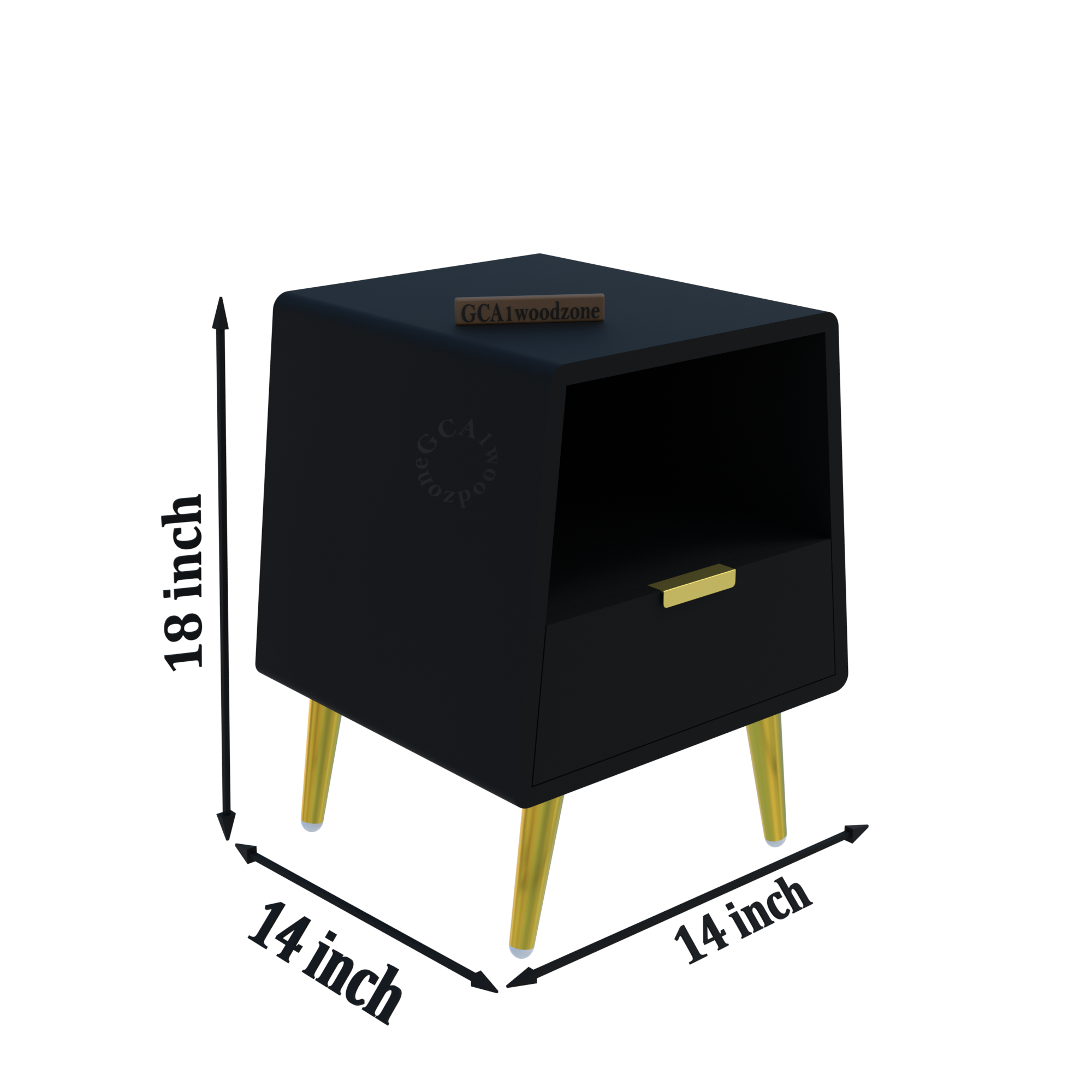 Softloom BED SIDE TABEL-BLACK Softloom