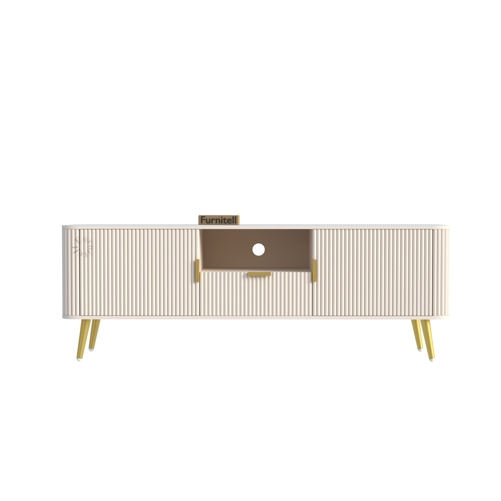 Softloom | Linear Fluted Mid-Century TV Console | 5 Years Warranty