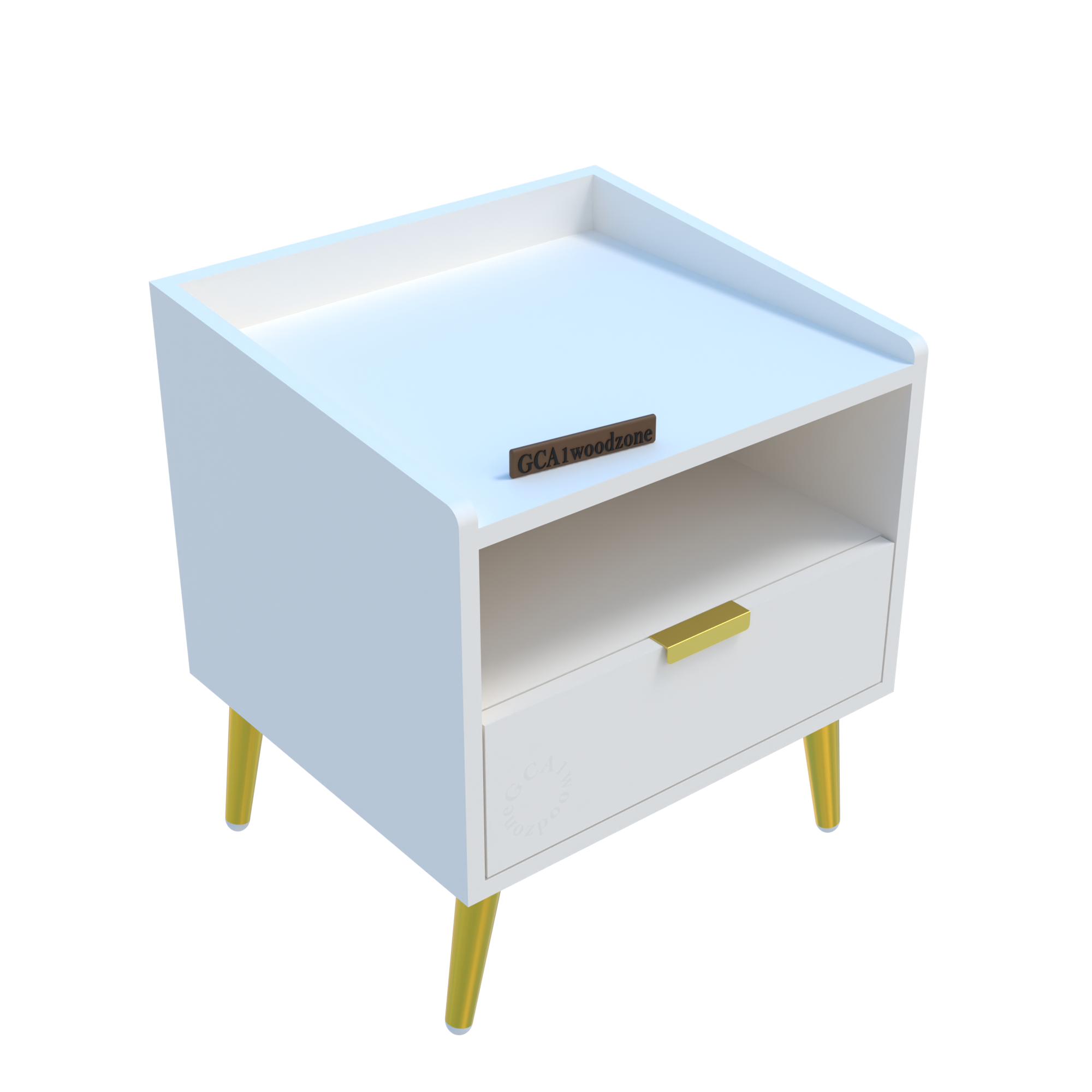 Softloom BED SIDE TABLE-WHITE Softloom