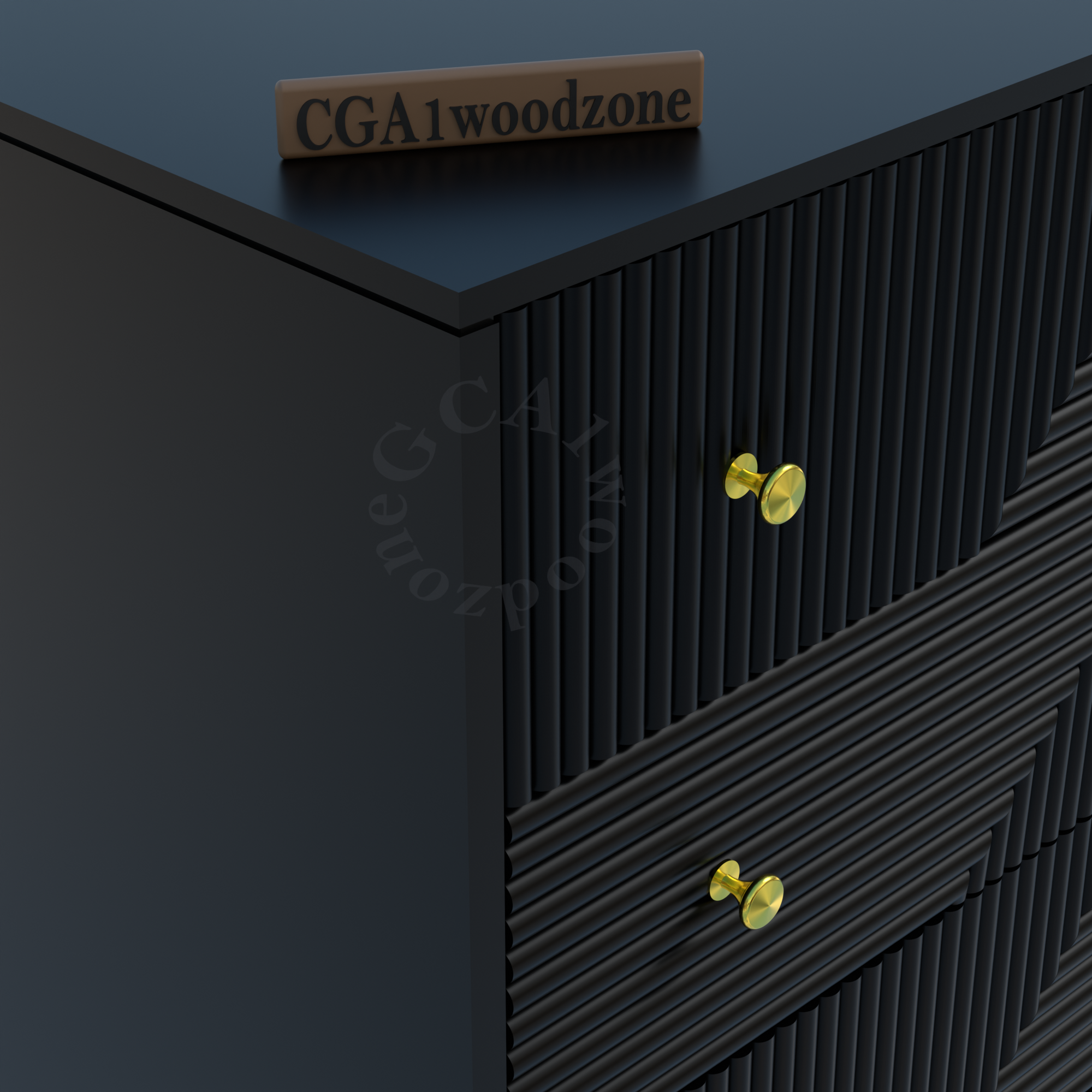 Softloom 3 drawer chestor-black | 5 Years Warranty