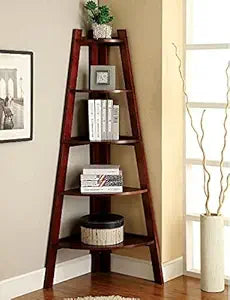 Solid Sheesham Wooden Corner Bookshelf