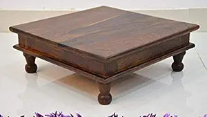 Solid Sheesham Wood Pooja Chowki for Home & Office Furniture