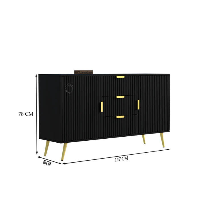 Softloom SIDEBOARD 3 DRAWER 2 DOOR - BEIGE Softloom