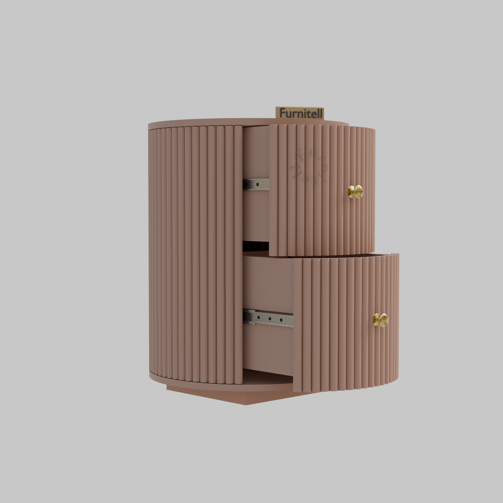 Softloom BED SIDE TABEL,TWO SPACIOUS DRAWER-BEIGE Softloom