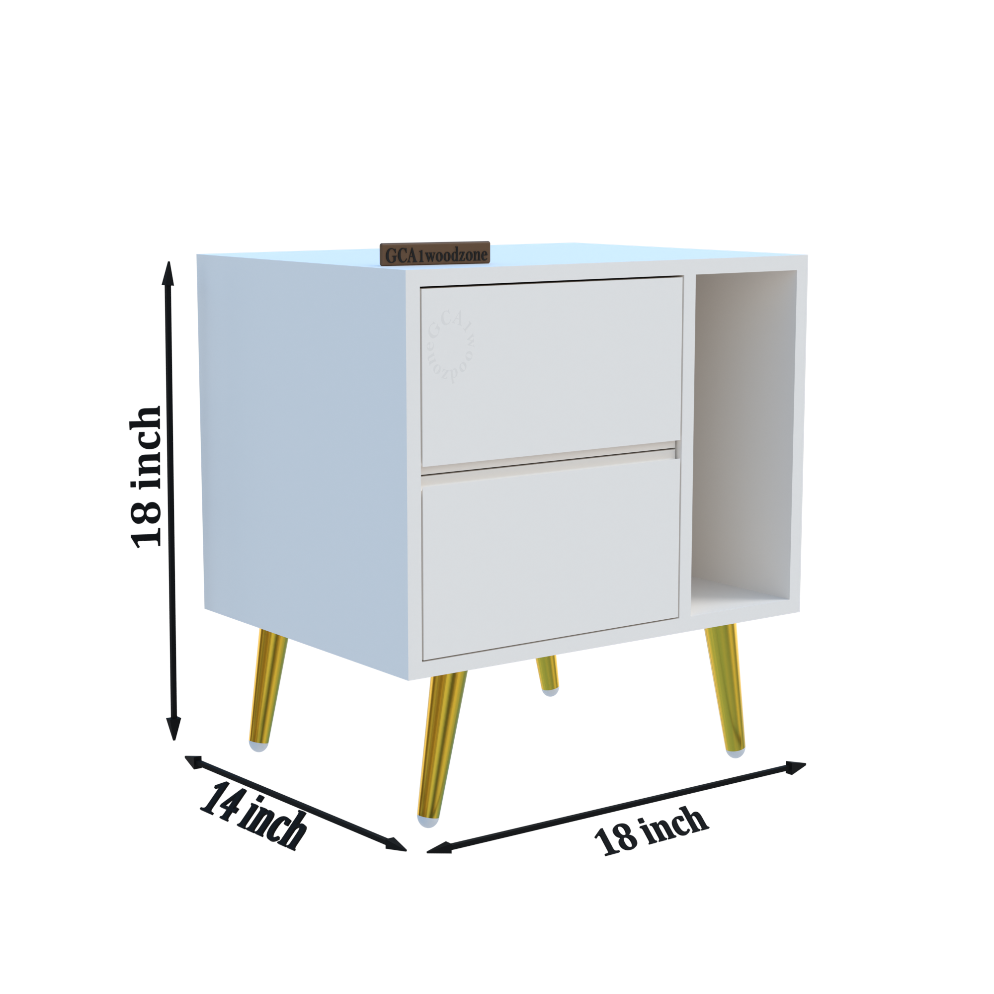Softloom BED SIDE TABEL-WHITE Softloom