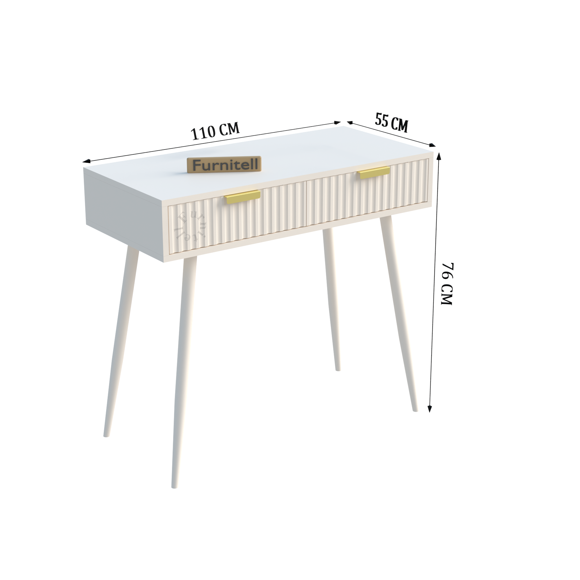 Softloom Modern Fluted Console Table with Drawer | 5 Year Warranty