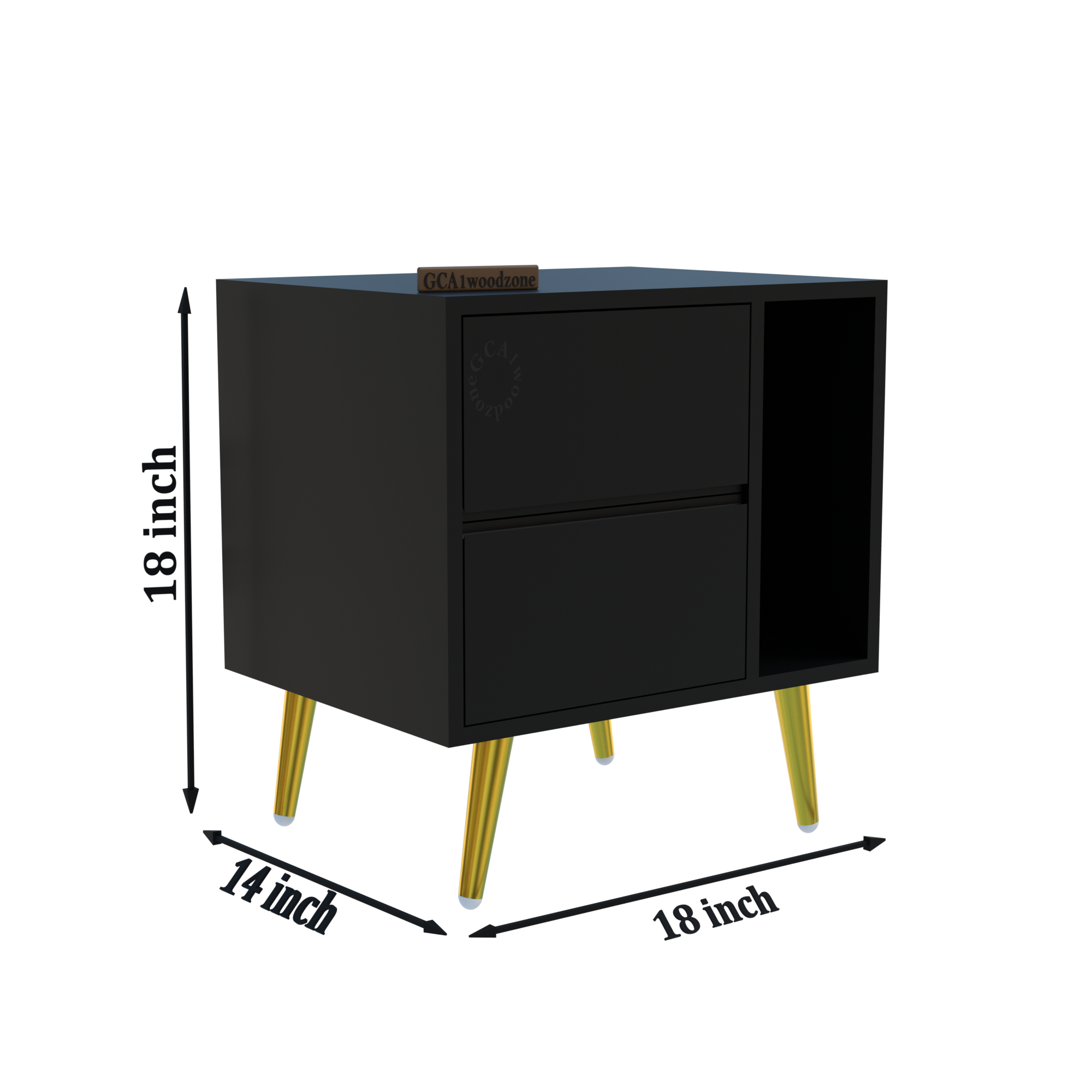 Softloom BEDSIDE TABEL-BLACK Softloom