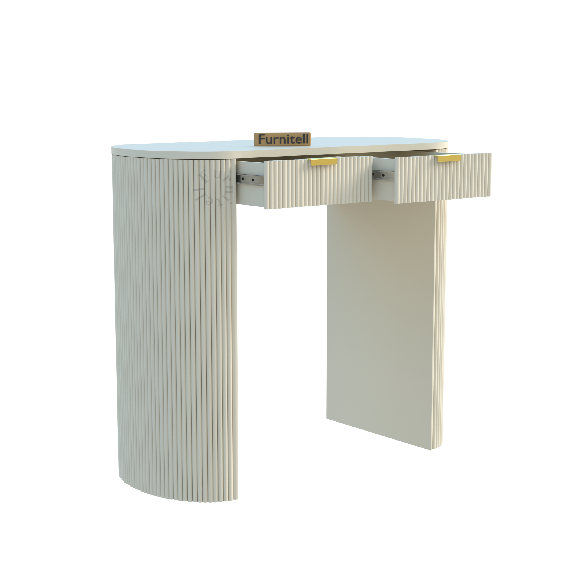 Softloom Modern Fluted Console Table for Living Room | 5 Year Warranty