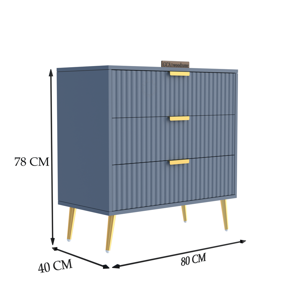 Softloom  3 Drawer Chestor -gray dark | 5 Years Warranty