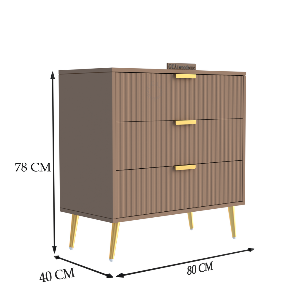 Softloom  3 Drawer Chestor -Taupy | 5 Years Warranty