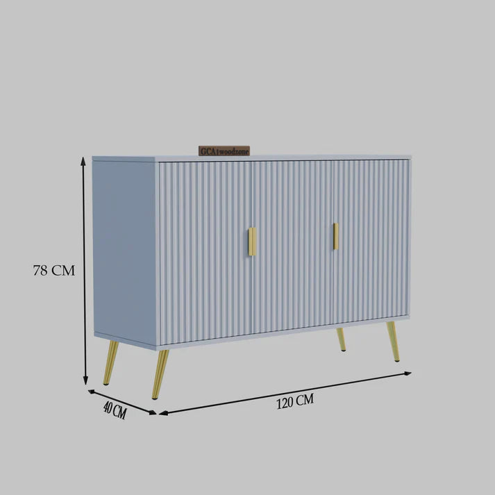 Softloom SIDEBOARD 3 DOOR WHITE - 5 Years Warranty Softloom
