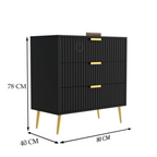 Softloom  3 Drawer Chestor -black | 5 Years Warranty
