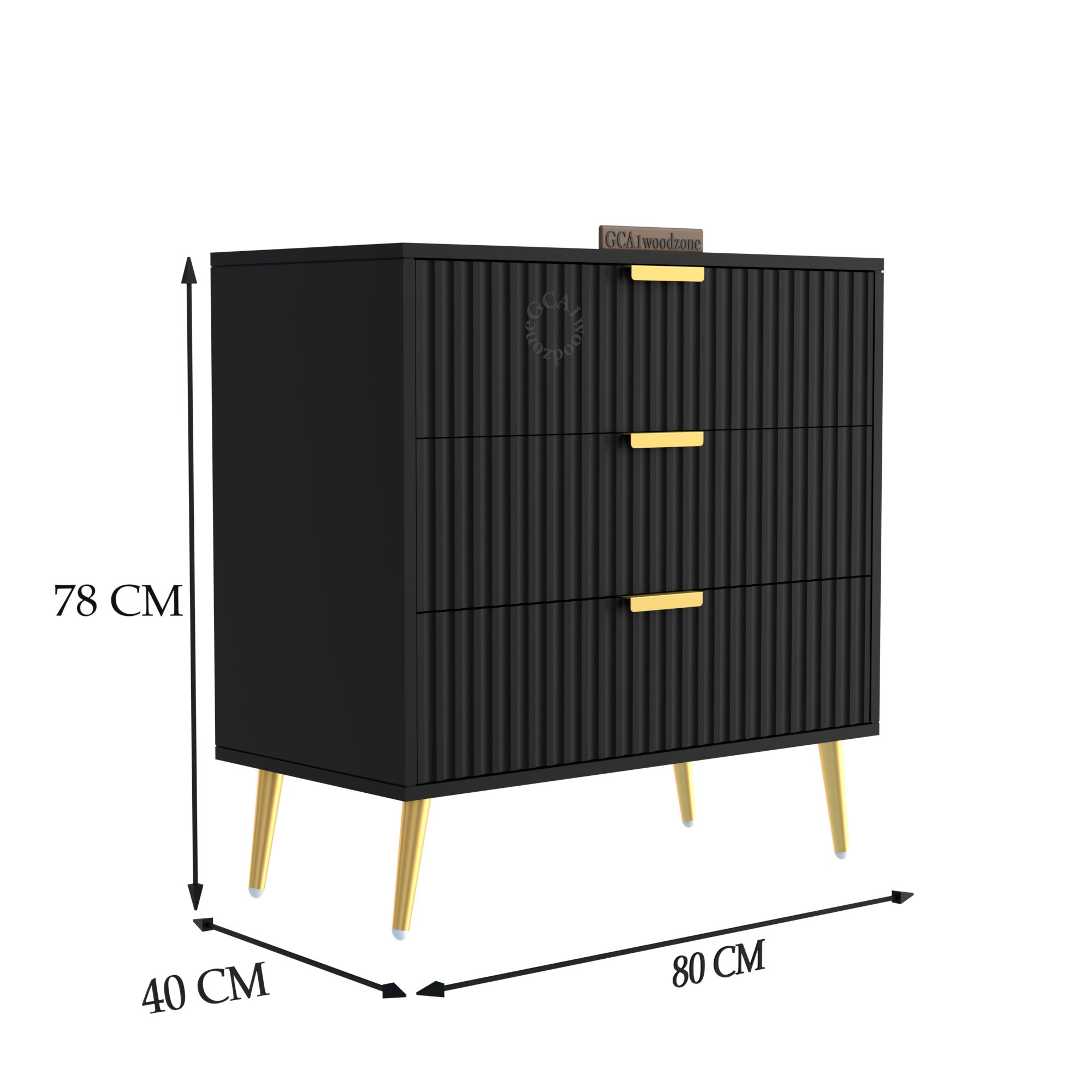 Softloom  3 Drawer Chestor -black | 5 Years Warranty