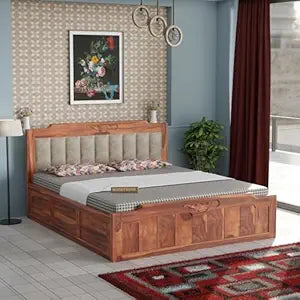 Modern Wooden Queen size Bed with Storage | 3 Years Warranty