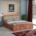 Modern Wooden Queen size Bed with Storage | 3 Years Warranty