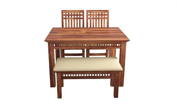 Softloom Sheesham Wood Dining Table Set with Bench - 3 Years Warranty