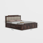 Wooden Queen size Bed with Storage for Bedroom | 3 Years Warranty