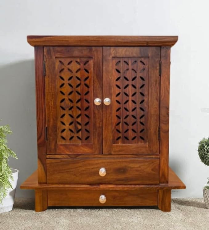 Solid Sheesham Wood Handcrafted Pooja Mandir