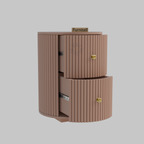 Softloom BED SIDE TABEL,TWO SPACIOUS DRAWER-BEIGE Softloom