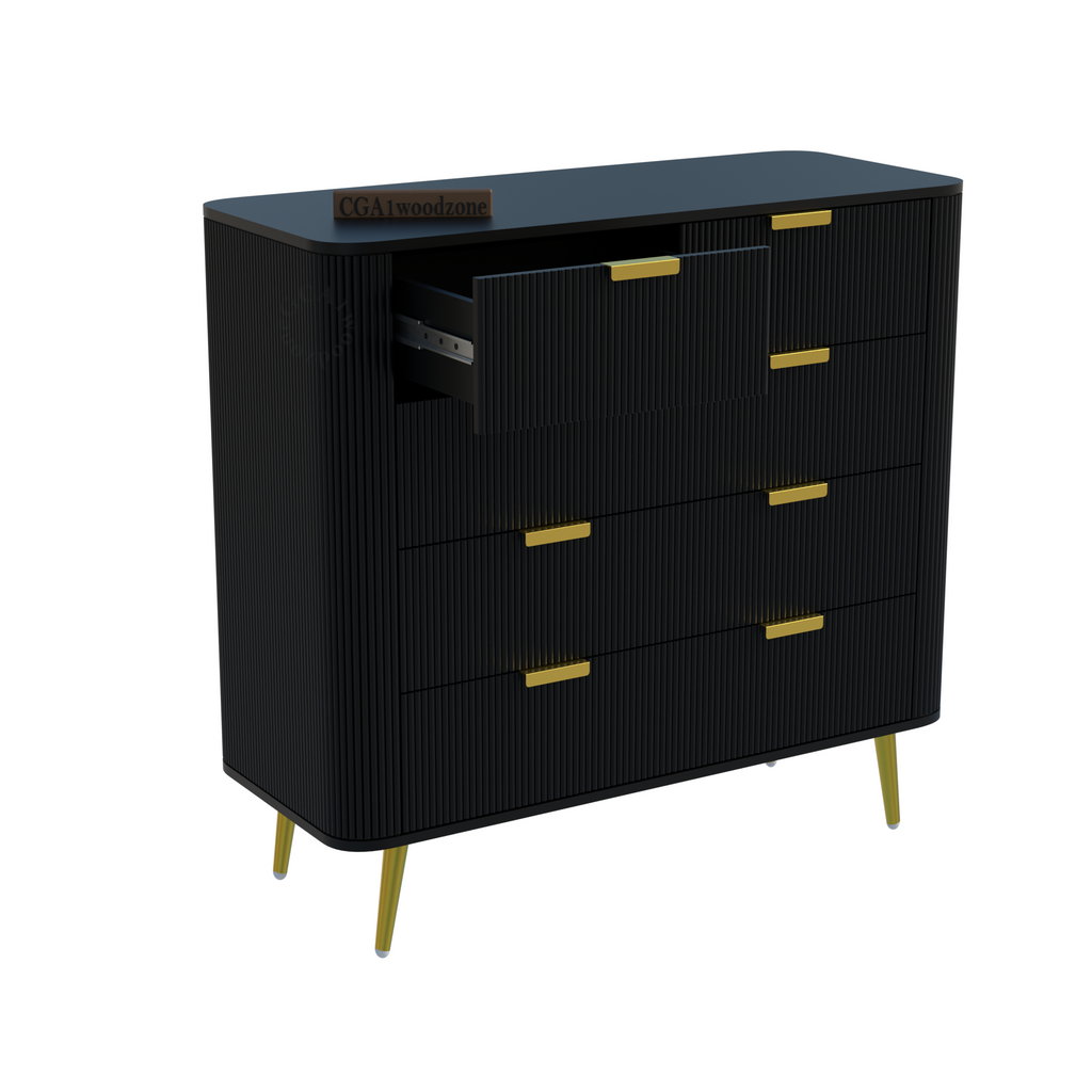 Softloom 5 DRAWER CHESTOR -BLACK Softloom
