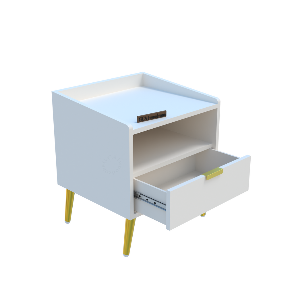 Softloom BED SIDE TABLE-WHITE Softloom