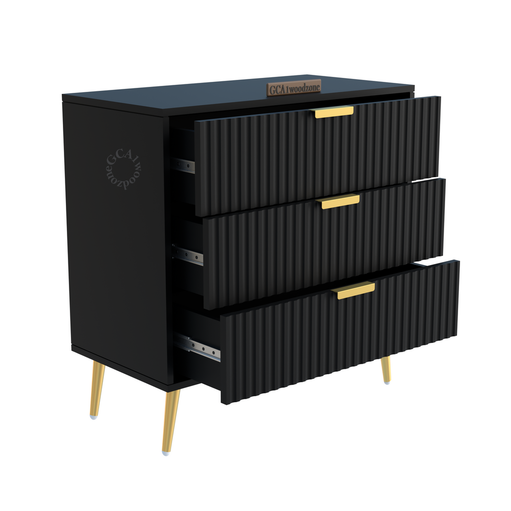 Softloom  3 Drawer Chestor -black | 5 Years Warranty