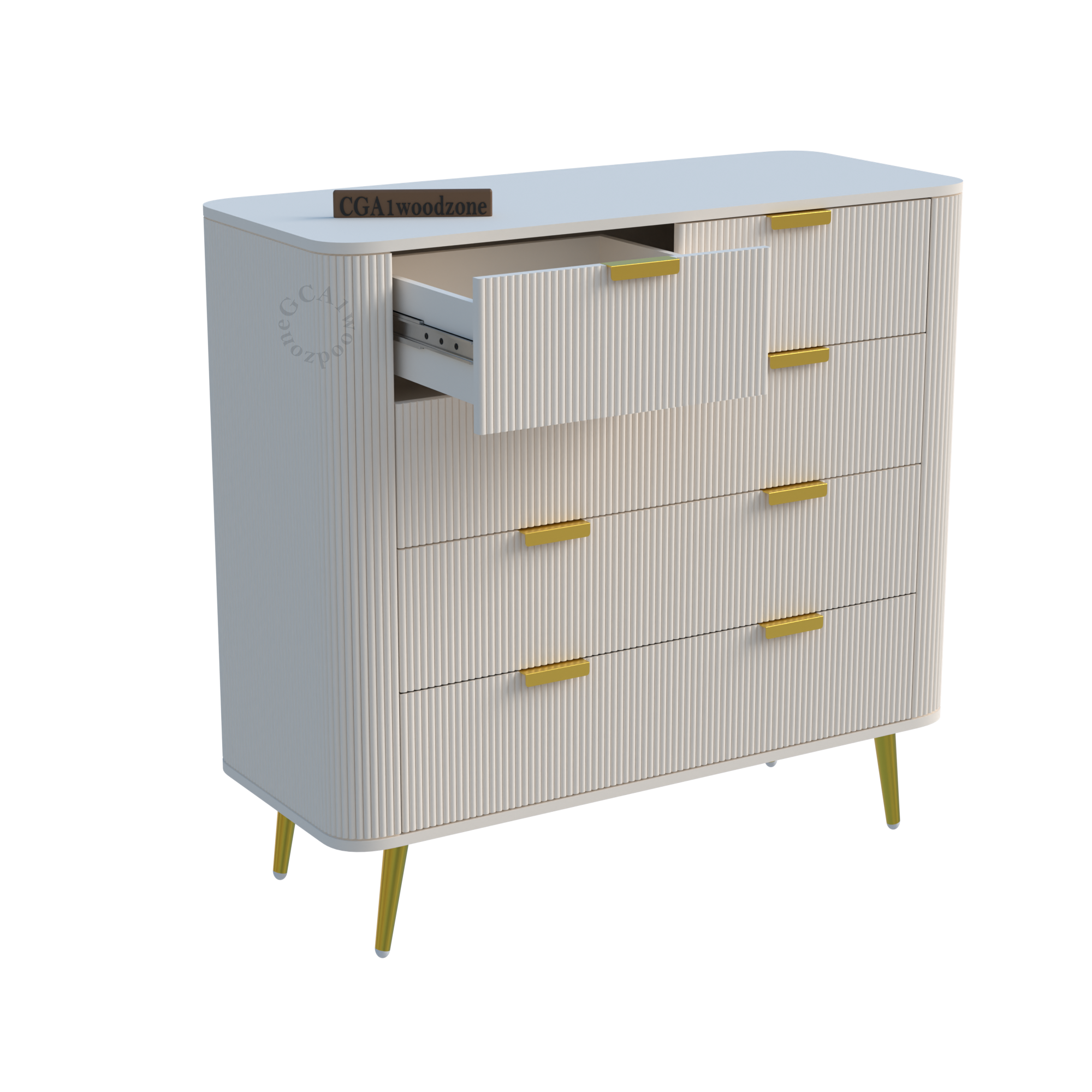 Softloom 5 DRAWER CHESTOR -WHITE Softloom