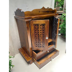 Sheesham Wood Pooja Mandir with Doors & Drawer