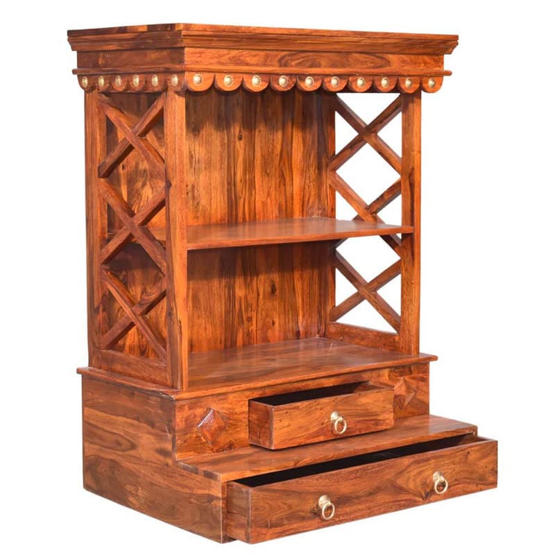 Sheesham Wood Floor Standing Pooja Mandir